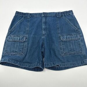 Savane Cargo Shorts Mens 42 Blue Denim Utility Cotton 90s Dad Gorpcore